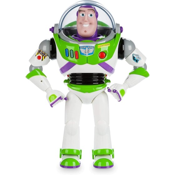 Disney Store Official Buzz Lightyear Interactive Talking Action Figure from Toy Story, Features 10+ English Phrases, Interacts with Other Figures and Toys